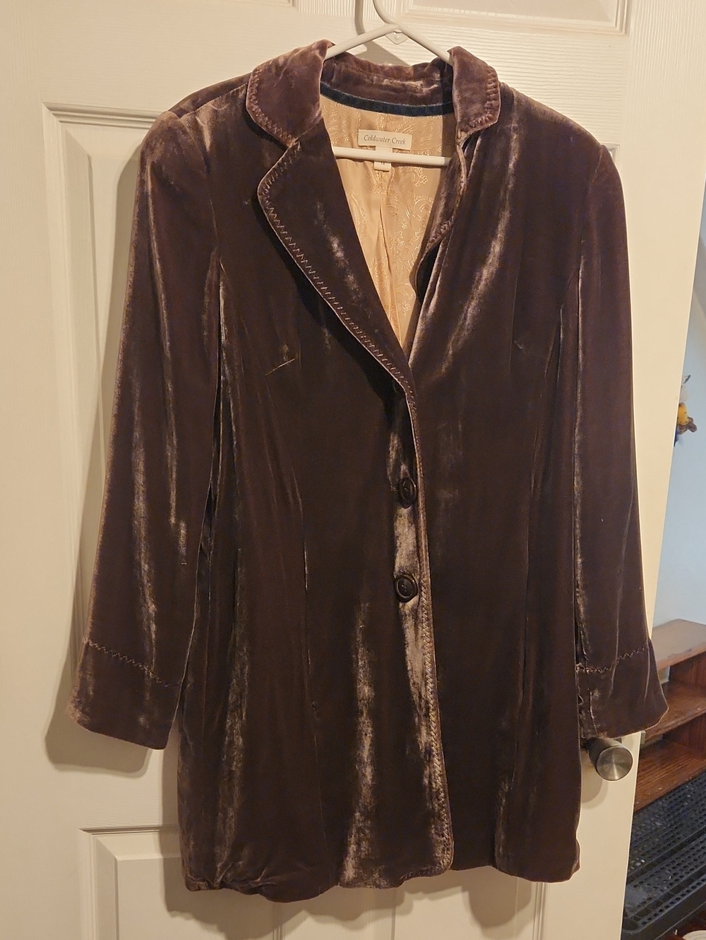 Coldwater Creek Dark Brown Velvet Duster/Jacket